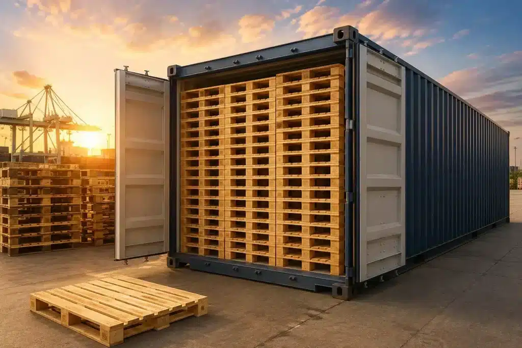 Berapa Palet Kayu yang Muat dalam Container 40 Feet?