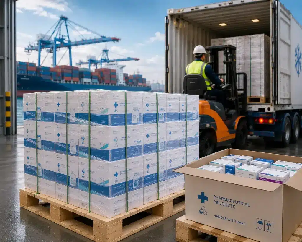 Pallet Kayu Ekpor Produk Farmasi