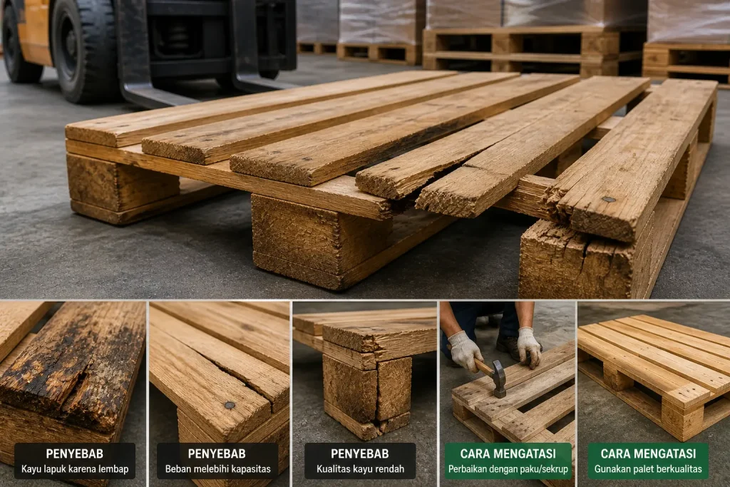 palet kayu retak
